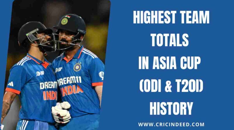 Highest Team Totals in Asia Cup (ODI & T20I) History