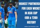 Highest Partnerships for Each Wicket in Asia Cup (ODI & T20I) History