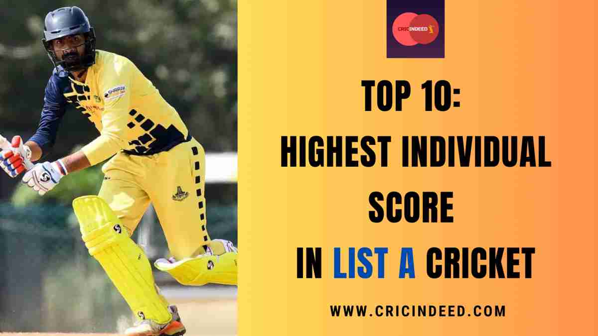Top 10: Highest Individual Score in List A Cricket - CricIndeed