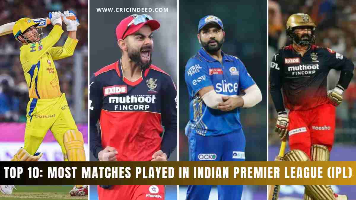 Top 10 Most Matches Played in Indian Premier League (IPL) CricIndeed