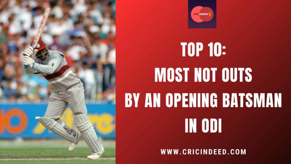 Most Not Outs by an Opening Batsman in ODI