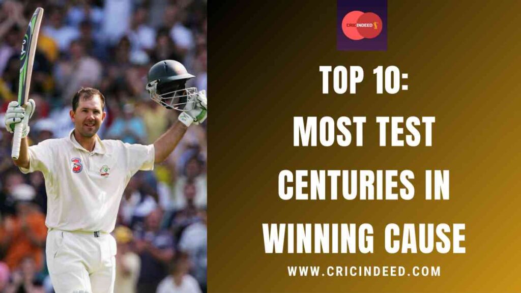 Most Test Centuries in Winning Cause