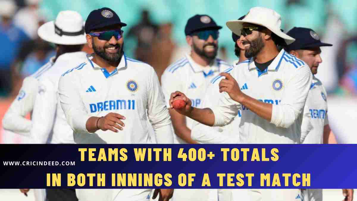 Stats: Teams with 400+ Totals in Both Innings of a Test Match - CricIndeed