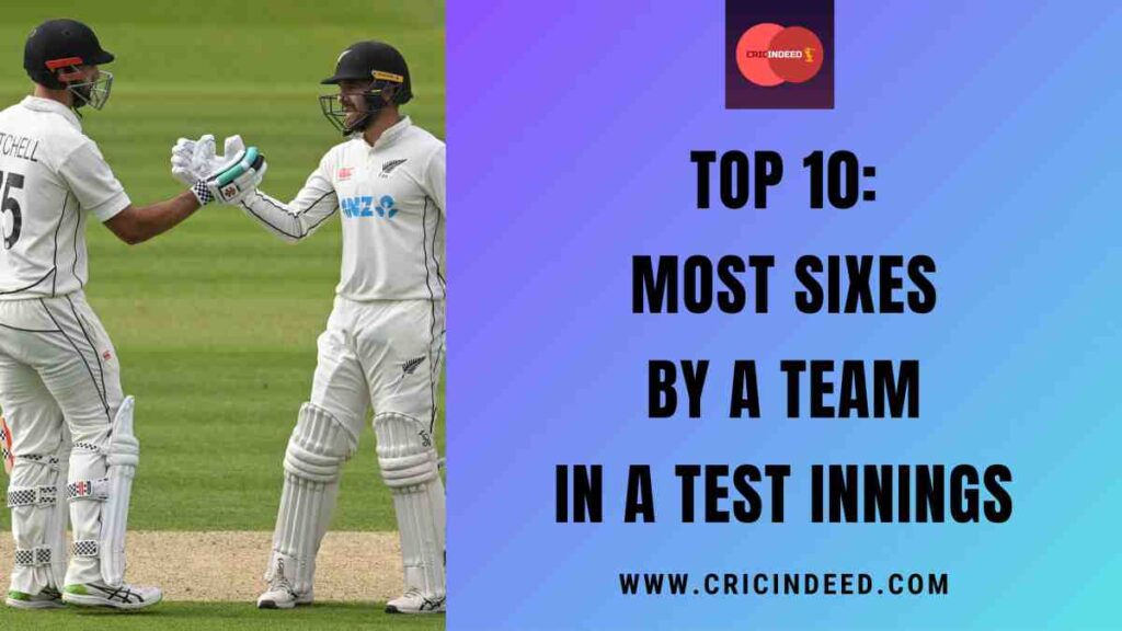 Top 10: Most Sixes by a Team in a Test Innings