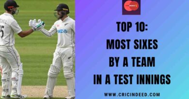 Top 10: Most Sixes by a Team in a Test Innings