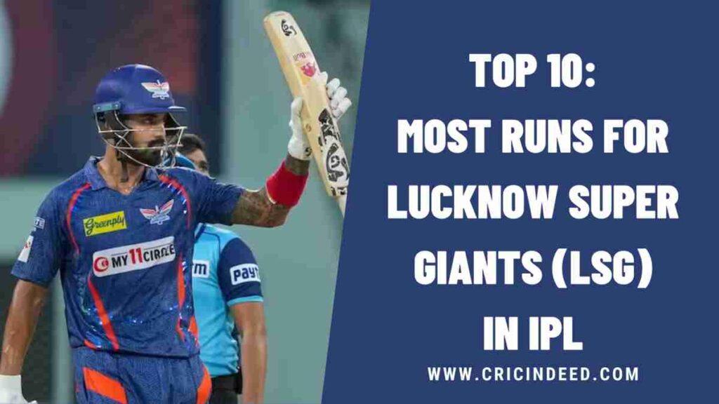 Top 10: Most Runs for Lucknow Super Giants (LSG) in IPL History