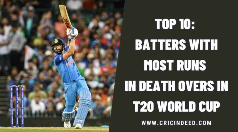 Top 10: Batters with Most Runs in Death Overs in T20 World Cup