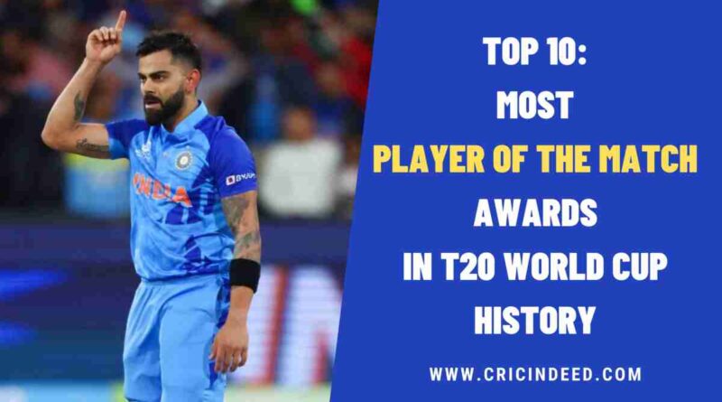 Top 10: Most Player of the Match Awards in T20 World Cup History