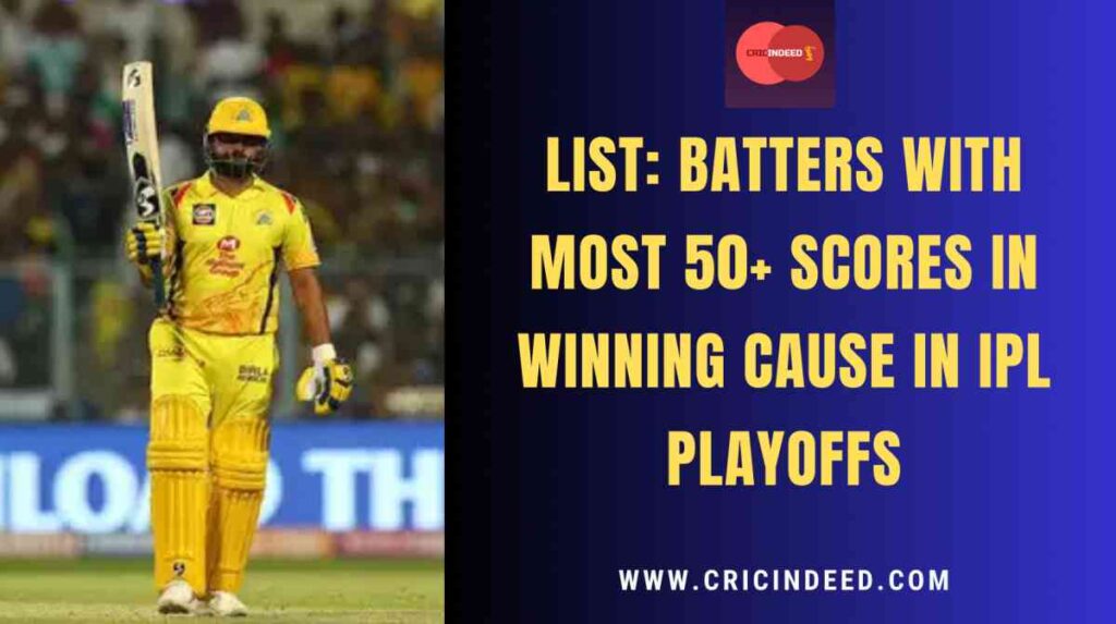 most 50s in winning cause in ipl knockouts