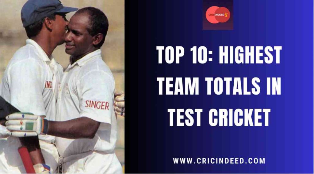 highest team totals in test cricket