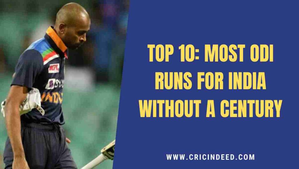 most runs for india without an ODI Century