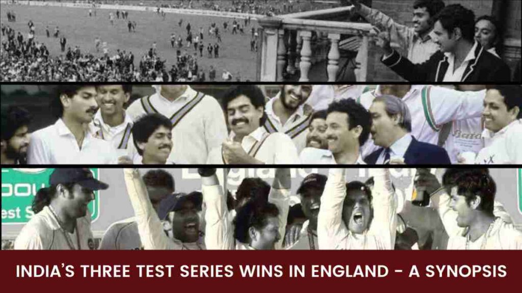 three champion indian teams celebrating test series wins in england