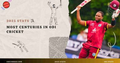 Keacy Carty celebrating his ODI century in a 2025 match