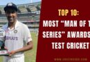ravi ashwin with his player of the series award in paytm test series