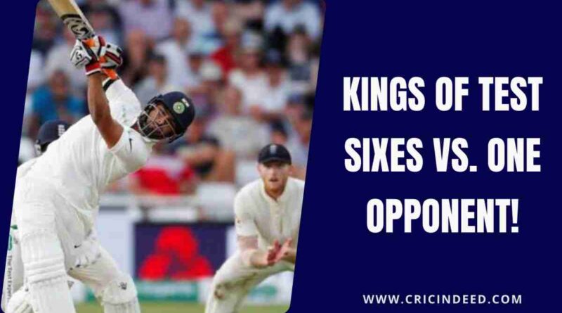 Rishabh Pant hitting a six against England in Test