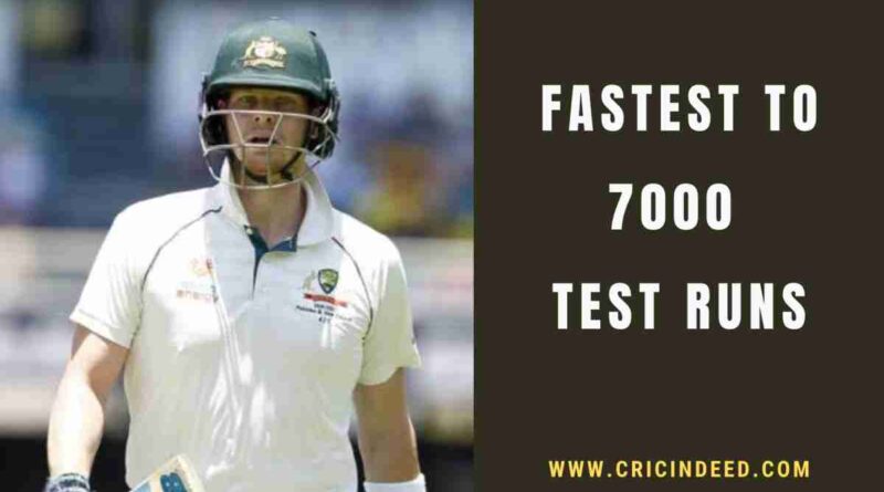 steve smith in the test match which he crossed 7000 test runs