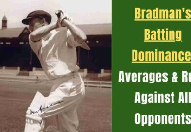 Bradman hitting a boundary vs england in test
