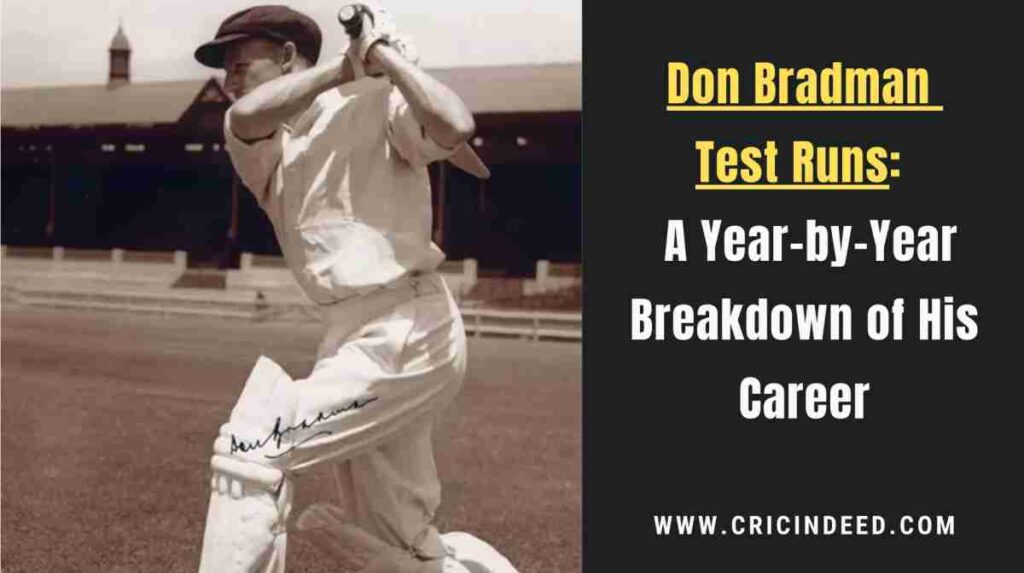 bradman scoring a run in a test match