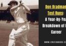 bradman scoring a run in a test match