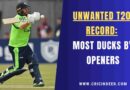 paul stirling goes for a duck in a t20i game