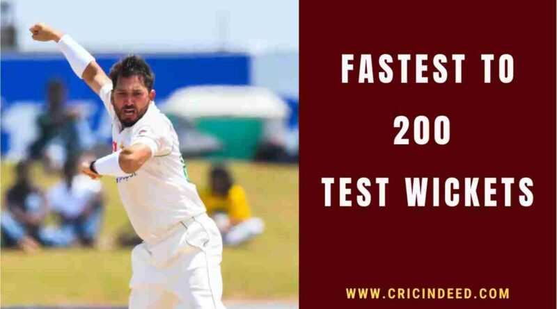 yashir shah celebrating his 200th test wicket