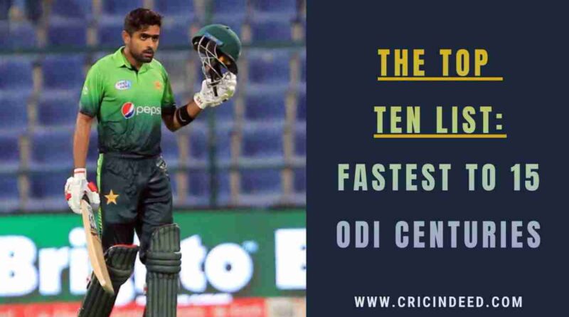 babar azam 15 odi 100