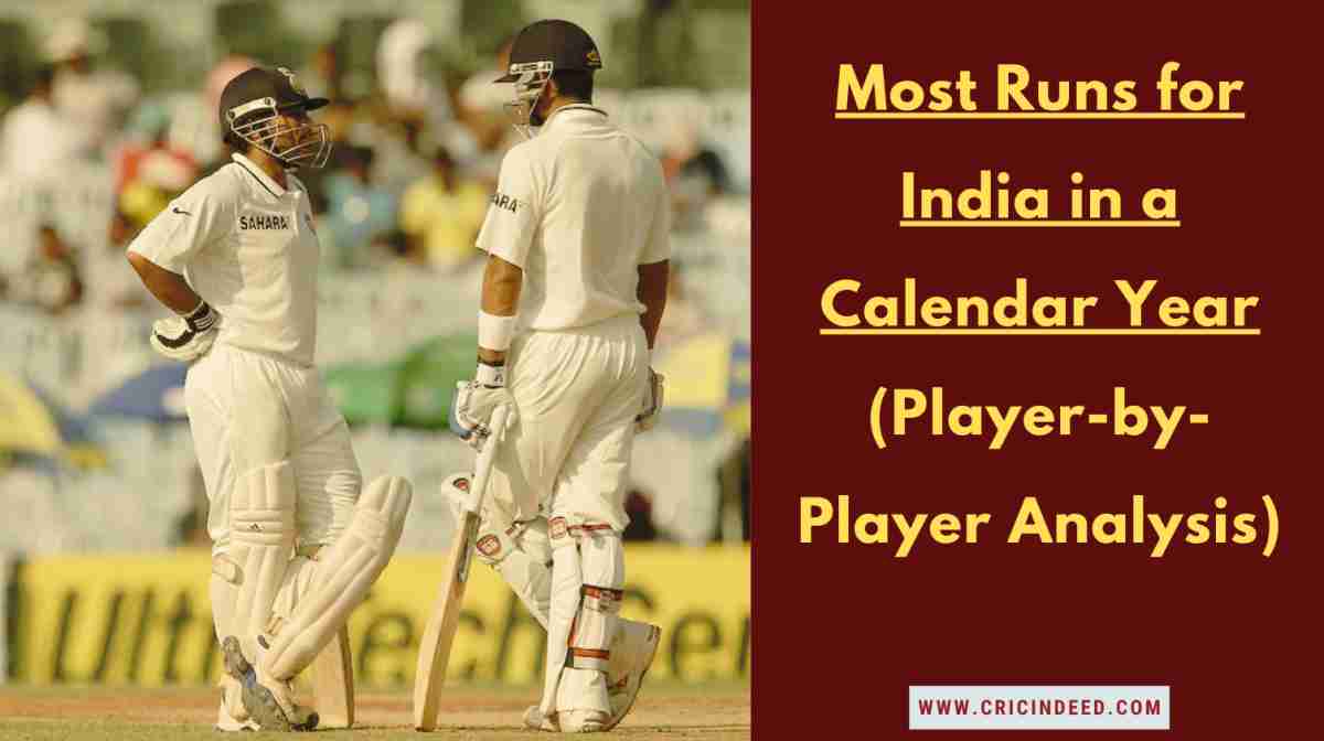 Most Runs for India in a Calendar Year in All Formats
