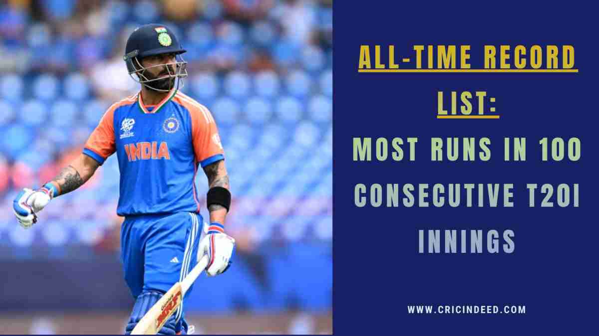 Most Runs in 100 Consecutive T20I Innings