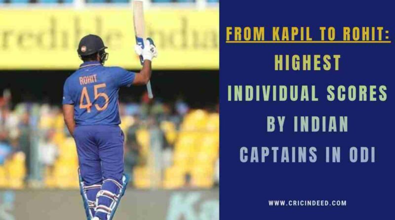 Highest Individual Scores by Indian Captains in ODI Cricket