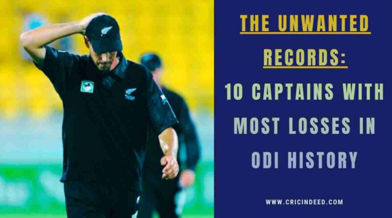 Most Losses as Captain in ODI Most Losses as Captain in ODI
