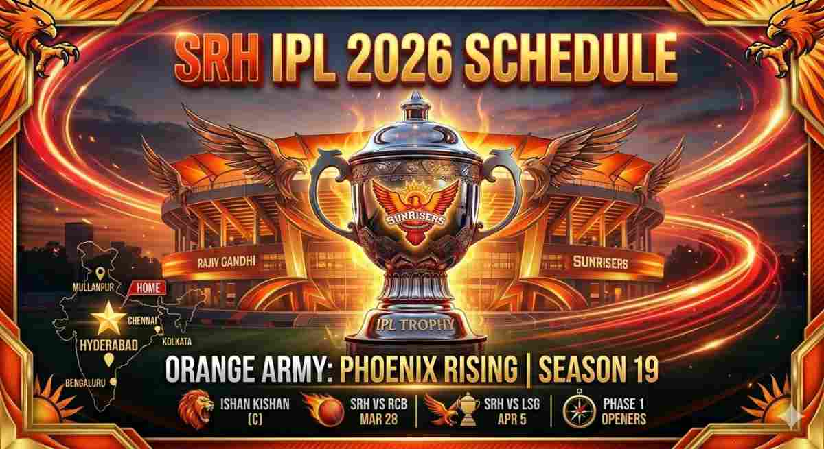 SRH Schedule IPL 2026: Full Match List, Dates, & Venue Details