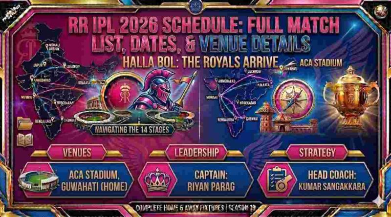 RR Schedule IPL 2026: Full Match List, Dates, & Venue Details RR Schedule IPL 2026: Full Match List, Dates, & Venue Details