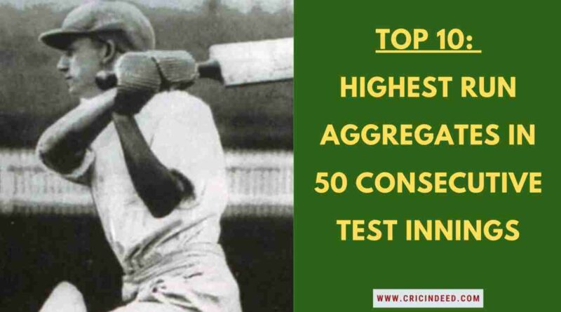 Most Runs in 50 Consecutive Test Innings