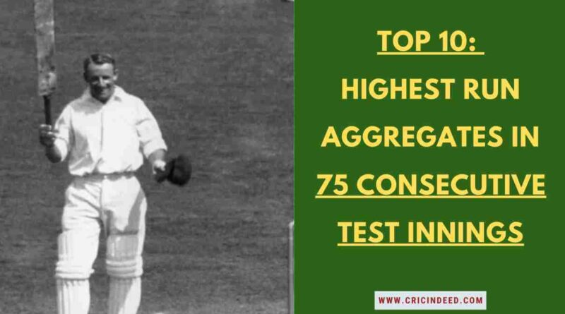 Most Runs in 75 Consecutive Test Innings