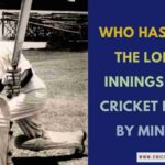 Infographic asking "Who has played the longest innings in Test cricket history by minutes?" featuring Hanif Mohammad.
