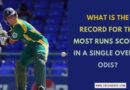 Cover image for "What is the record for the most runs scored in a single over in ODIs?" featuring Herschelle Gibbs batting.