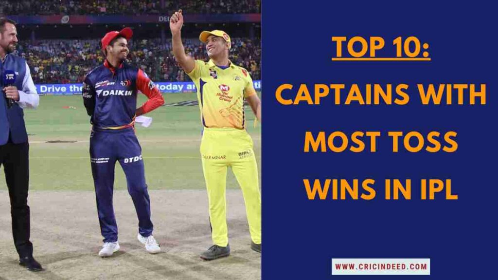 MS Dhoni and Shreyas Iyer at the coin toss representing captains with most toss wins in IPL.