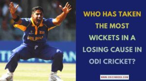 Featured image for "Who has taken the most wickets in a losing cause in ODI cricket?" featuring Sri Lankan bowler Chaminda Vaas.