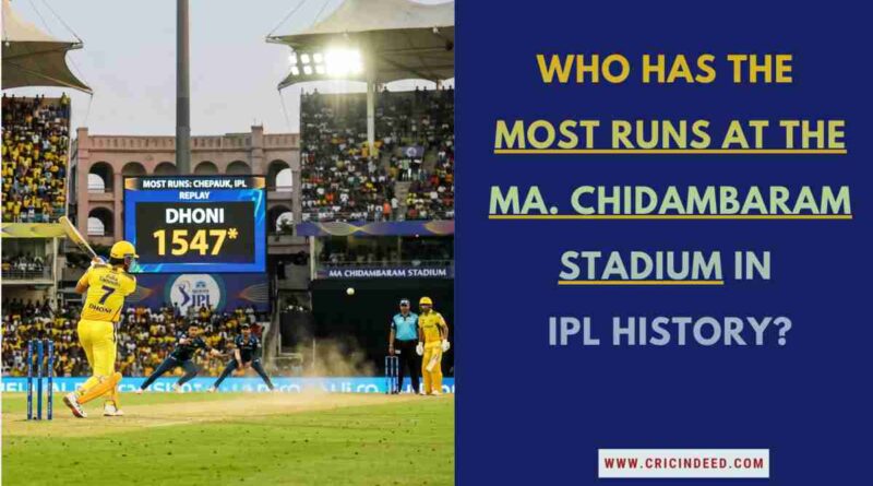 Most Runs at MA Chidambaram Stadium (Chepauk) in IPL