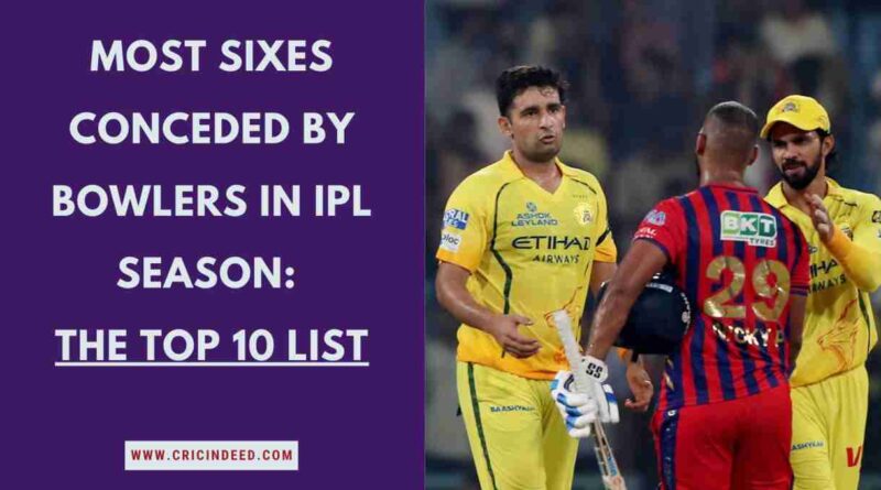 Most Sixes Conceded by Bowlers in IPL Season Most Sixes Conceded by Bowlers in IPL Season